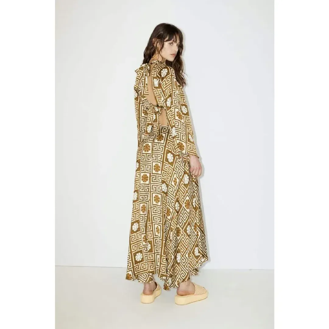 Alemais Dimi Cut Out Jacquard Midi Dress Multi Size 12 for rent on The Volte - main image