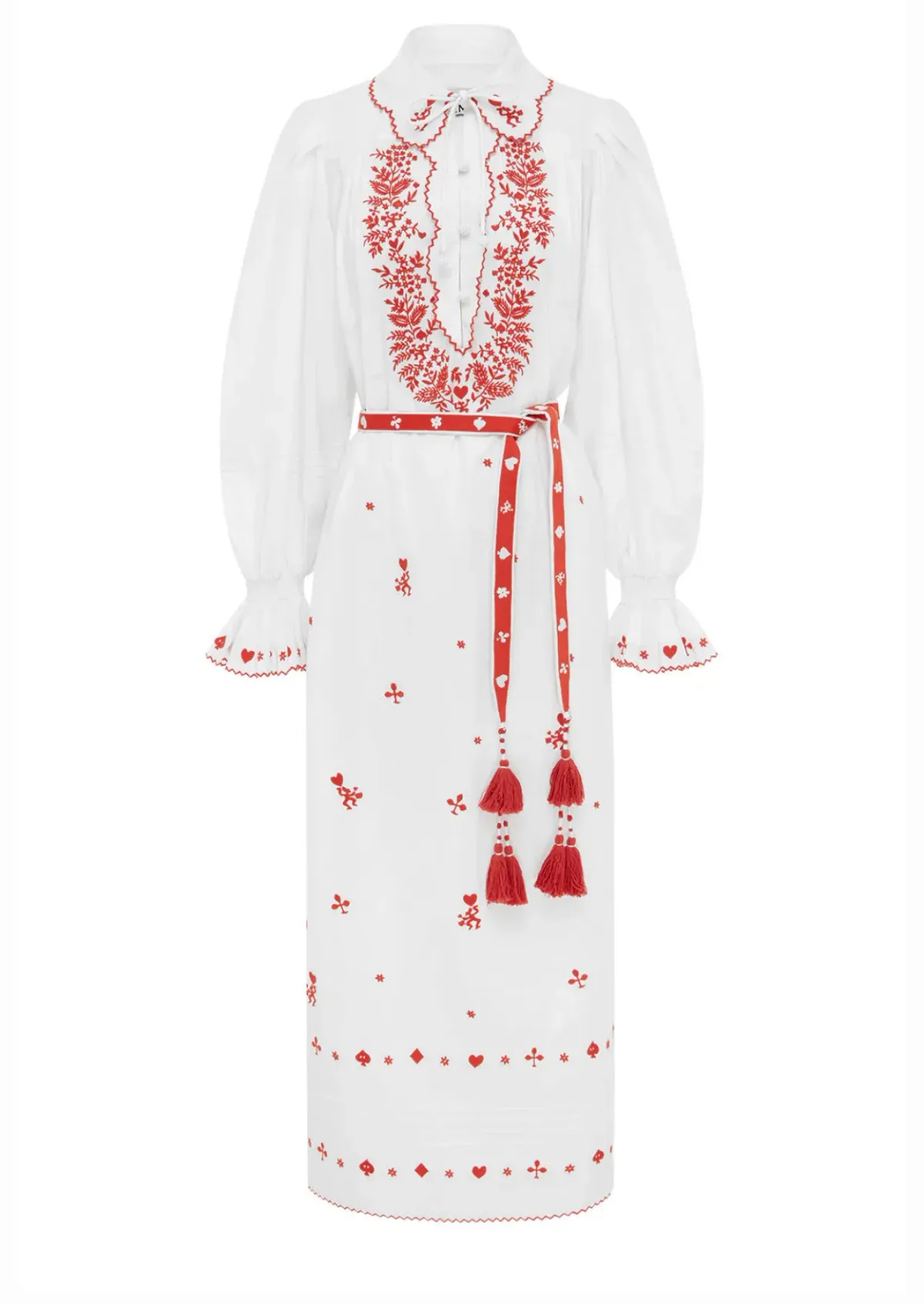 Alemais Hearts Embroidered Dress White Size 8  - Image 8