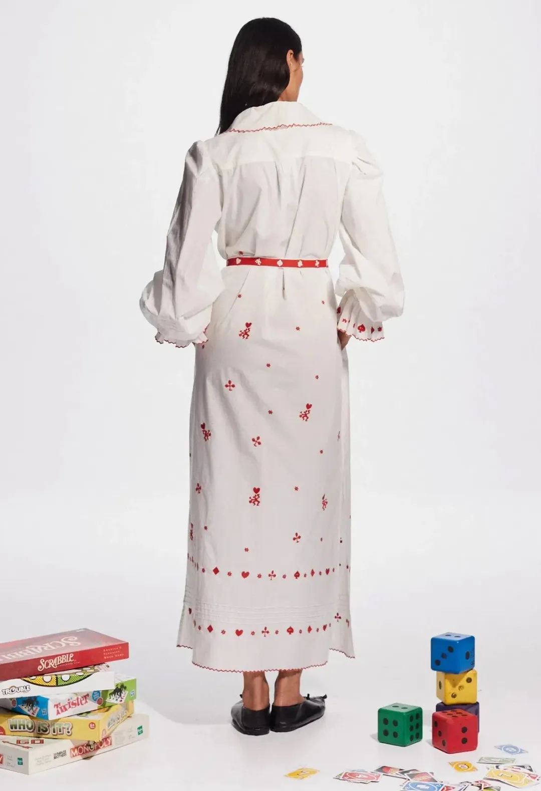 Alemais Hearts Embroidered Dress White Size 8 for rent on The Volte - main image