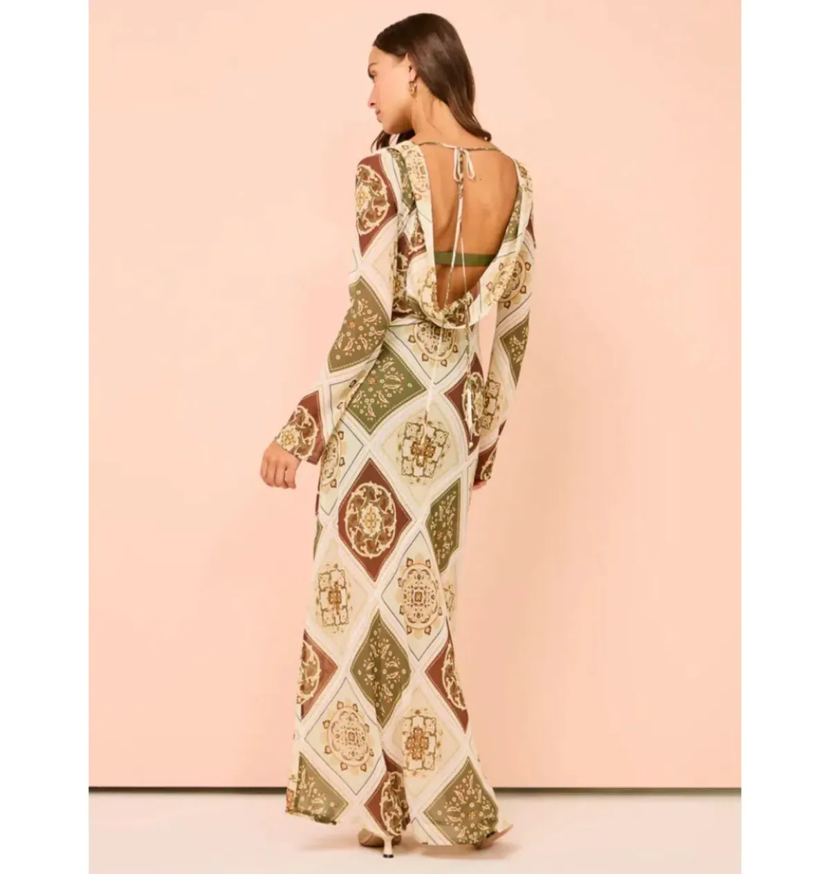 Hansen & Gretel Sundra Slip Dress in Evergreen Tile Size S / AU 8 - Image 5