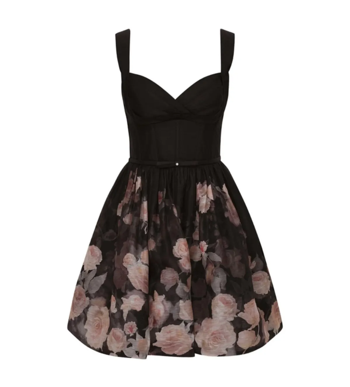 Zimmermann The Crush Picnic Mini Dress in Black Floral Size 0 / AU 8 - Image 2