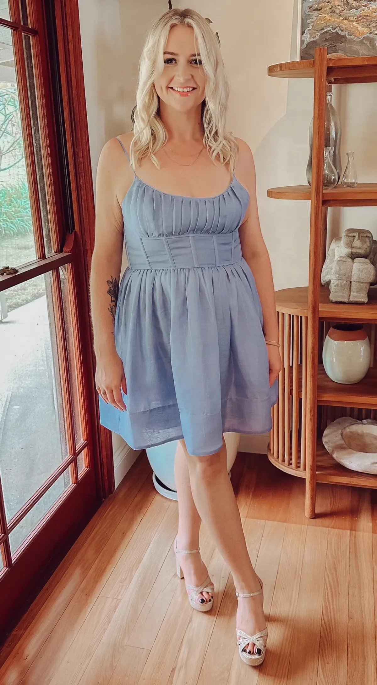 Zimmermann Natura Ruched Mini Dress in Iris Size 4 / AU 16 - Image 3