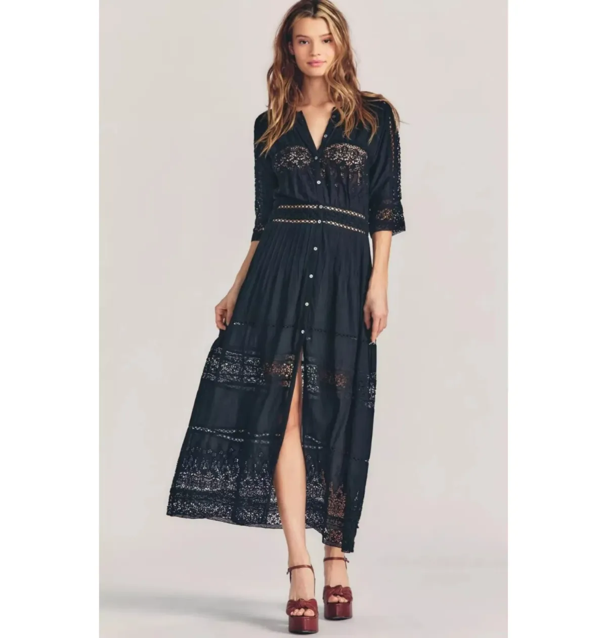 Love Shack Fancy Maxi Dress in Black Size Small / AU 8 - Image 1