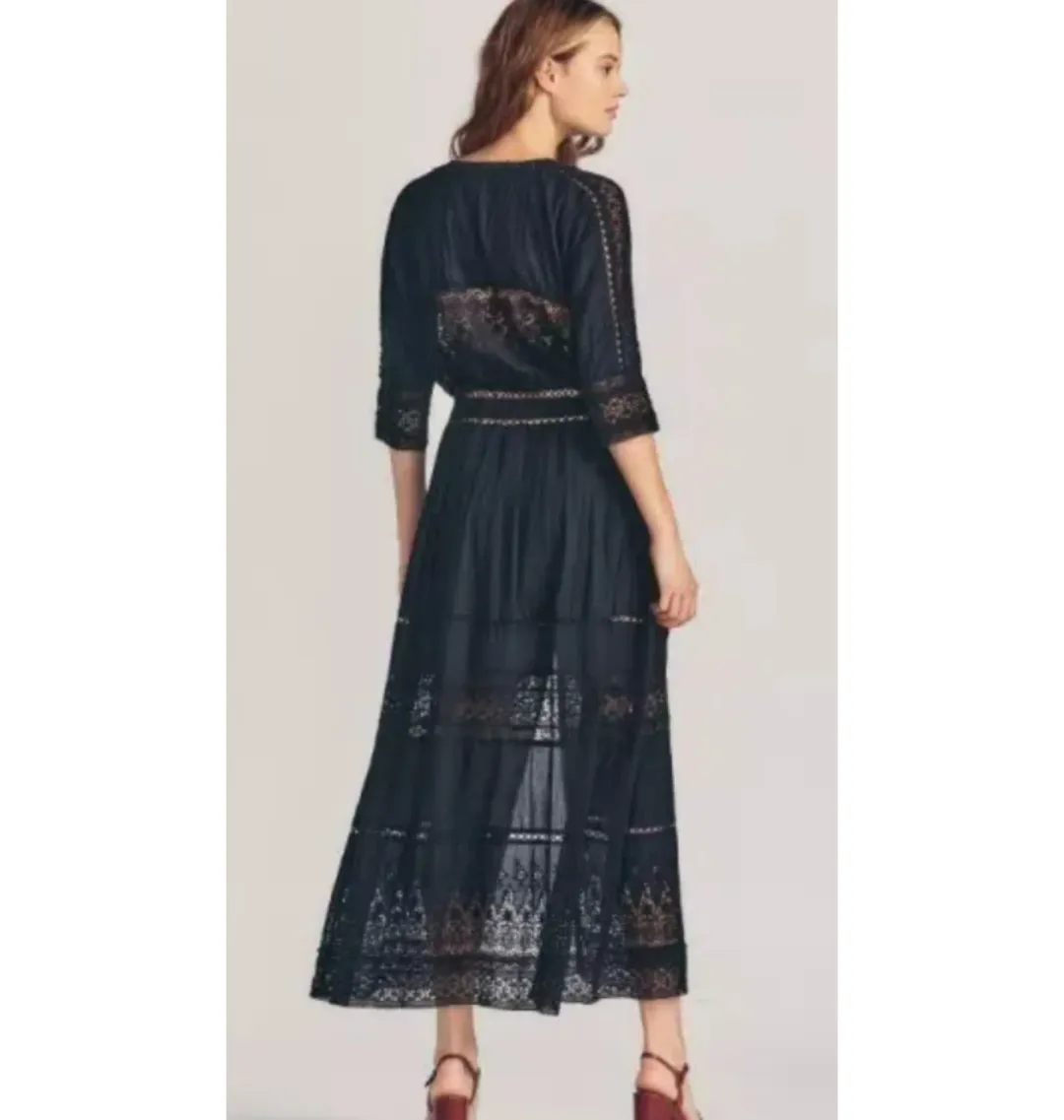 Love Shack Fancy Maxi Dress in Black Size Small / AU 8 for rent on The Volte - main image