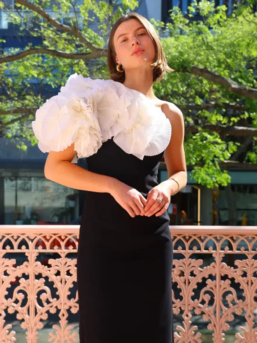 Acler Hampstead Dress Black and Ivory Size AU 14 for rent on The Volte - main image