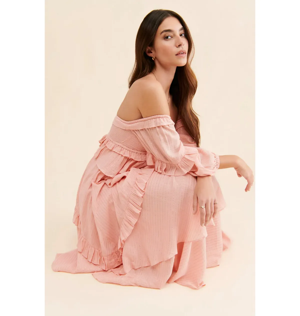 Spell & The Gypsy Clementine Mermaid Maxi Dress Pink Size AU 10  - Image 3