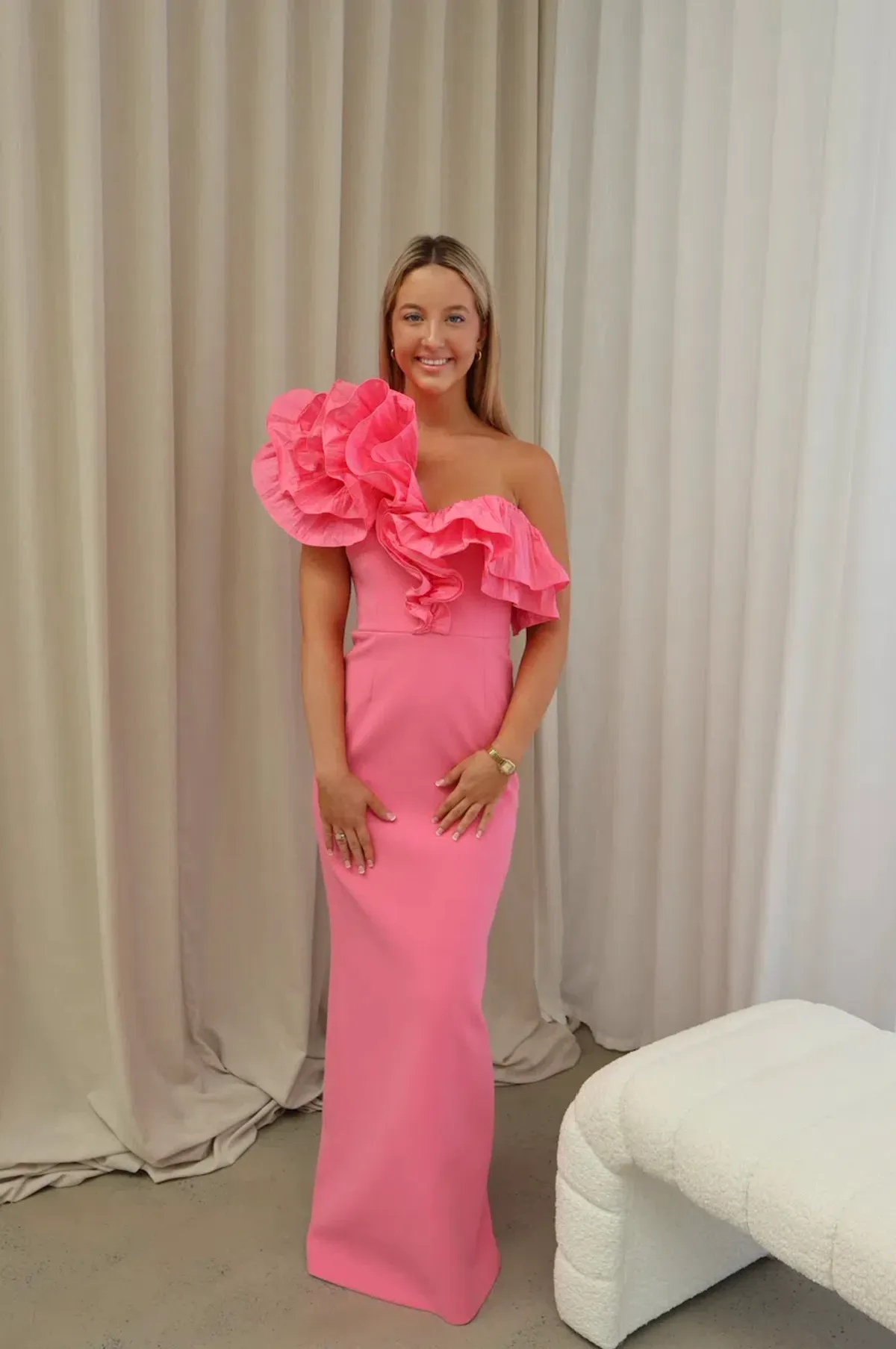 Rebecca Vallance Rosita Gown Shrimp Pink Size AU 8 - Image 1