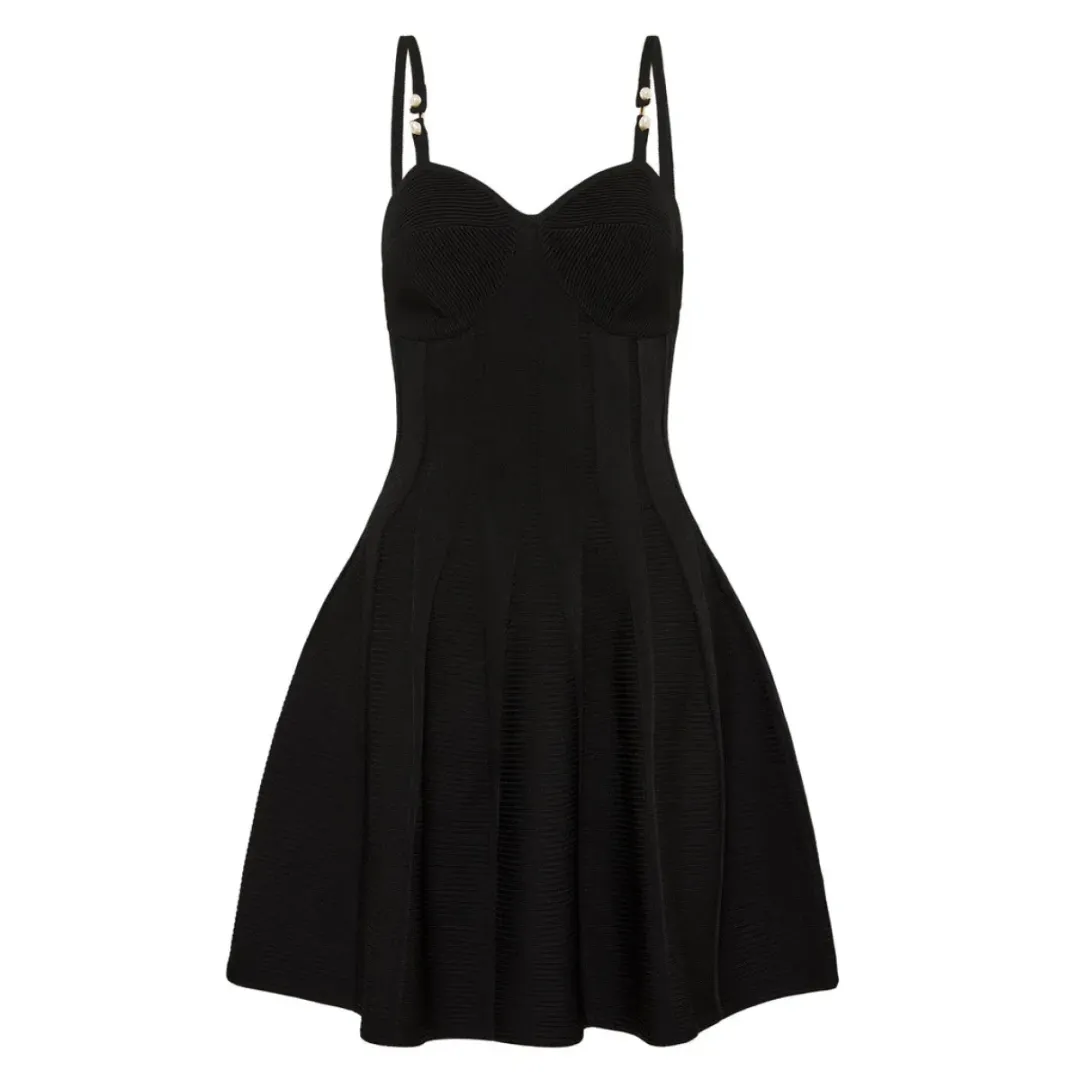 AJE Phaedra Ottoman Bustier Dress Black Size XS / AU 6 for rent on The Volte - main image