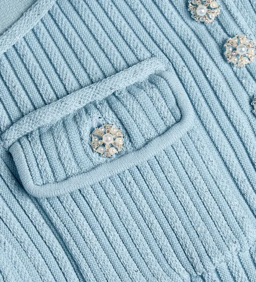 Self Portrait Sequin Knit Mini Dress Blue Size M / AU 10 for rent on The Volte - main image