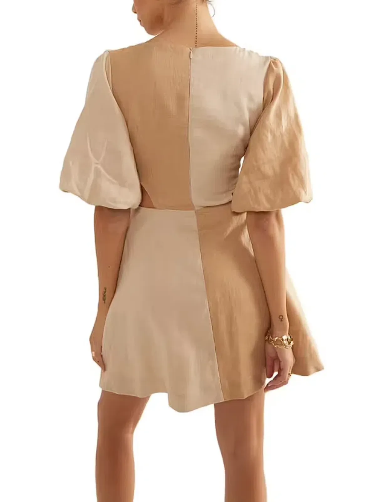 Sovere Duet Mini Dress Sandstone Size AU 6 - Image 3