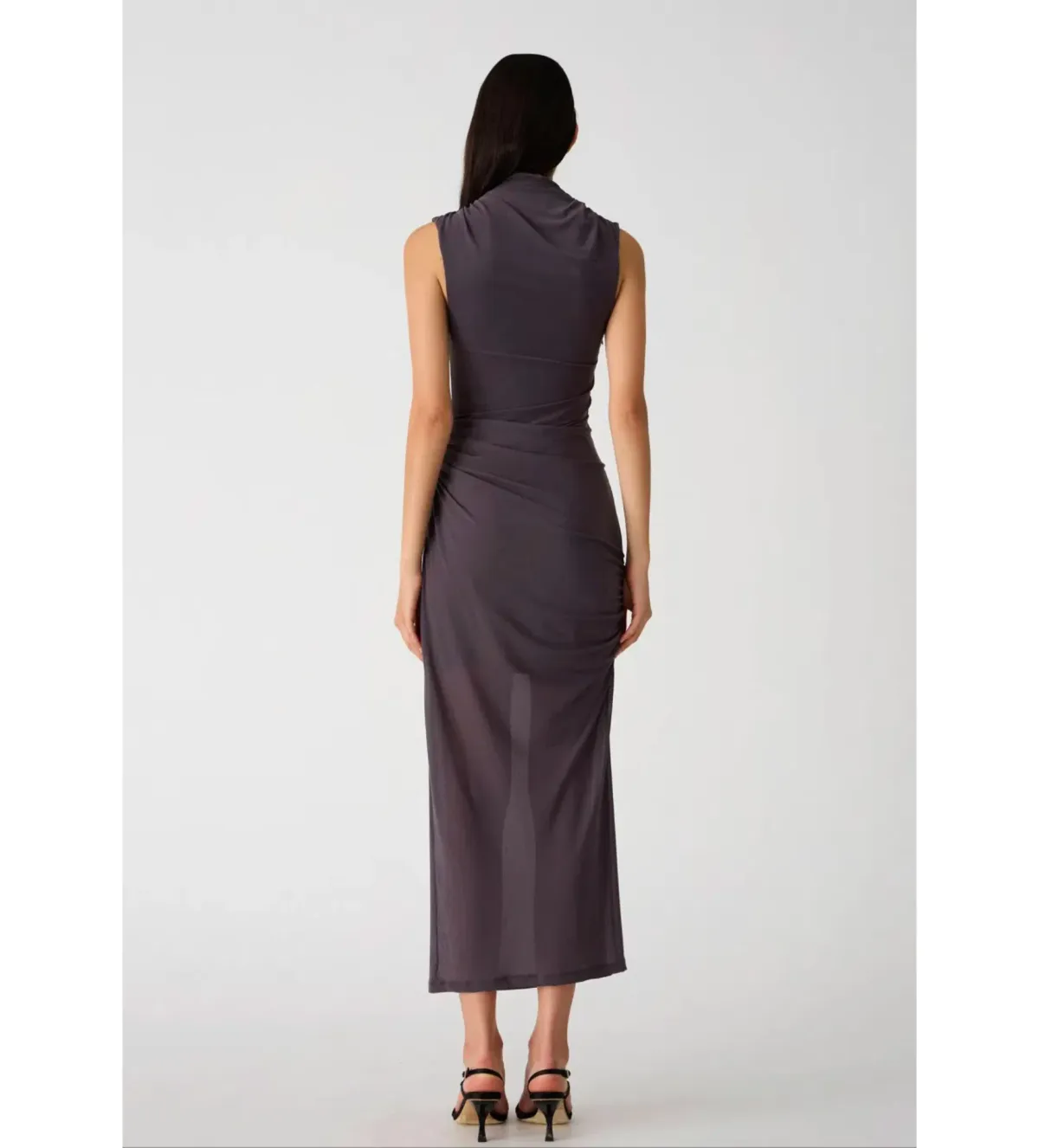 Misha Tillie Mesh Midi Dress in Slate Size 8 - Image 4