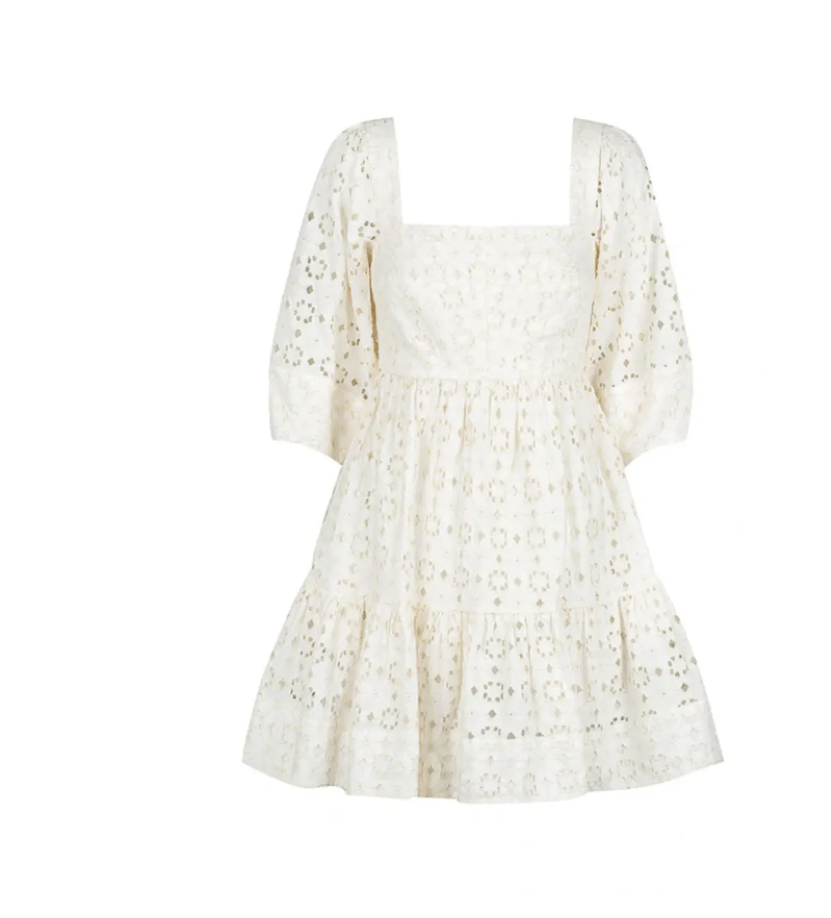 Shona Joy Fryda Broderie Anglaise Mini Dress Cream Size S / AU 8 - Image 4