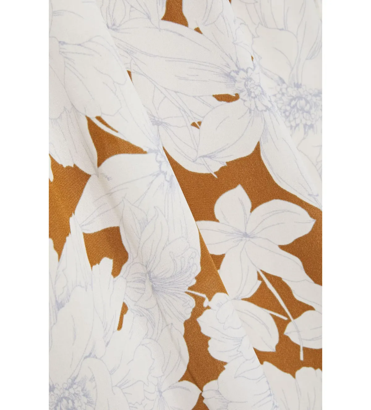 Vince Dress Midi Tropical Bloom Twist Teakwood Floral Size L / AU 12  - Image 4