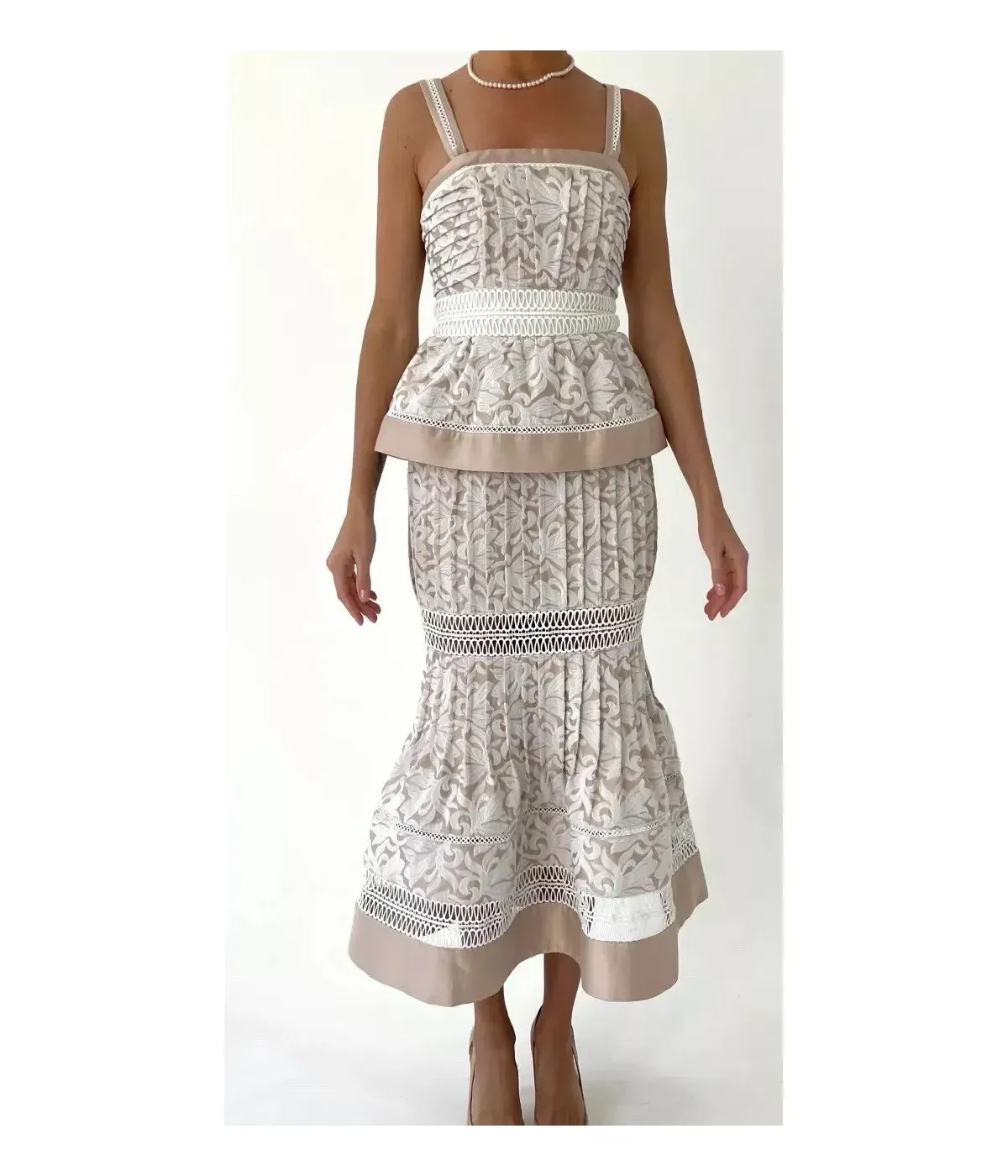 Aje Miramare Midi Dress Oriental Lace Embroidered wedding event Size AU 10 / us 6 - Image 2