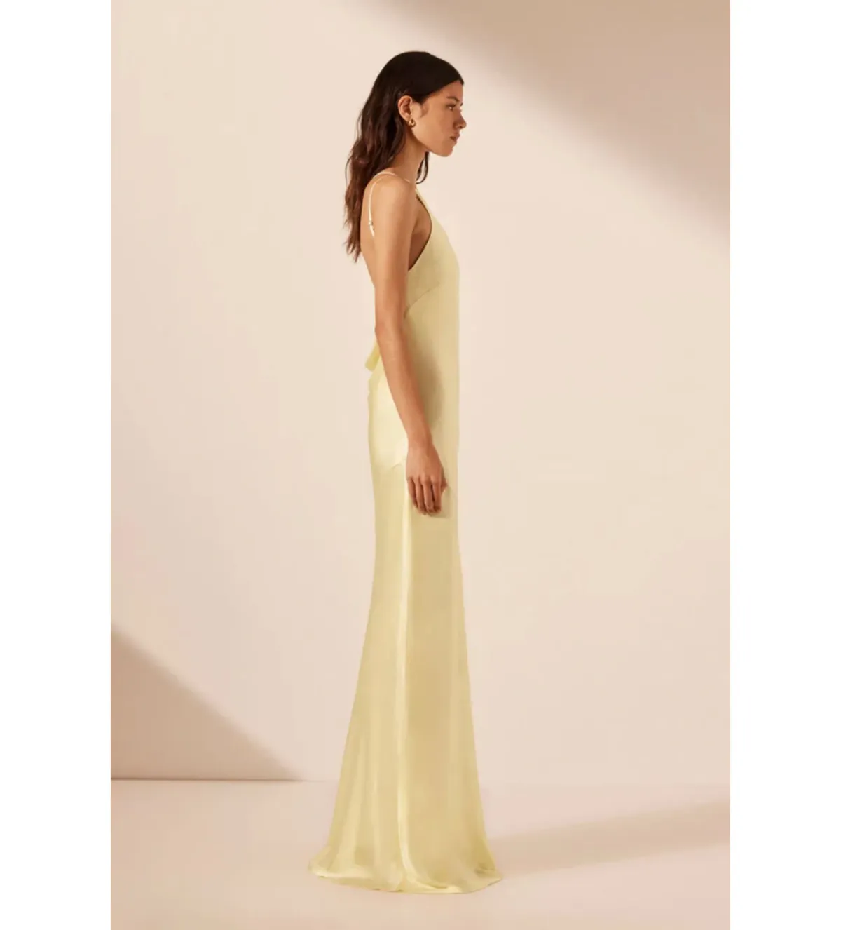 Shona Joy La Lune Cowl Back Maxi Dress in Lemon Size AU 8 - Image 3