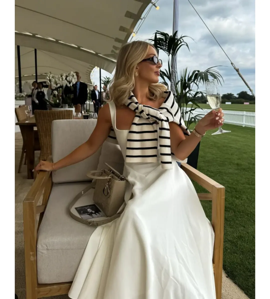 Odd Muse Ultimate Muse High Waist Square Neck Midi Dress White Size AU 10 for rent on The Volte - main image