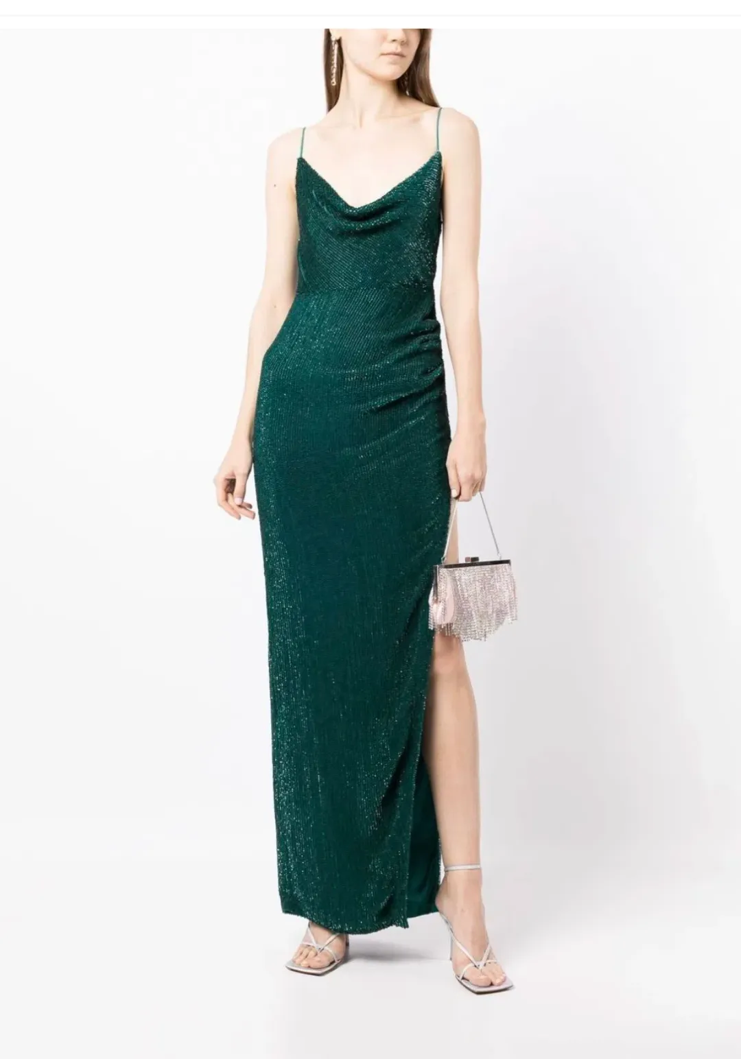 Retrofete Katya Dress Emerald Green Sequin Size AU 8  for rent on The Volte - main image