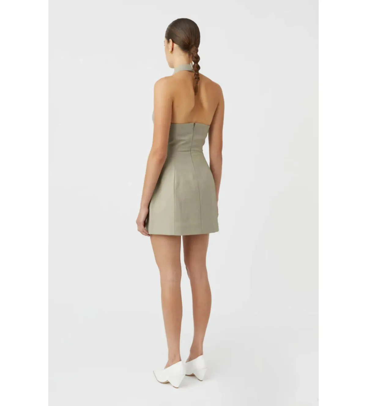 Camilla and Marc Pompidou Halter Neck Mini Dress in Green Size AU 8 - Image 3