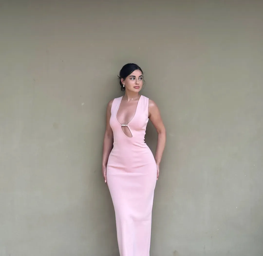 Sir the Label Kinetic Beaded Maxi Dress Pink Size 0 / AU 6 for rent on The Volte - main image