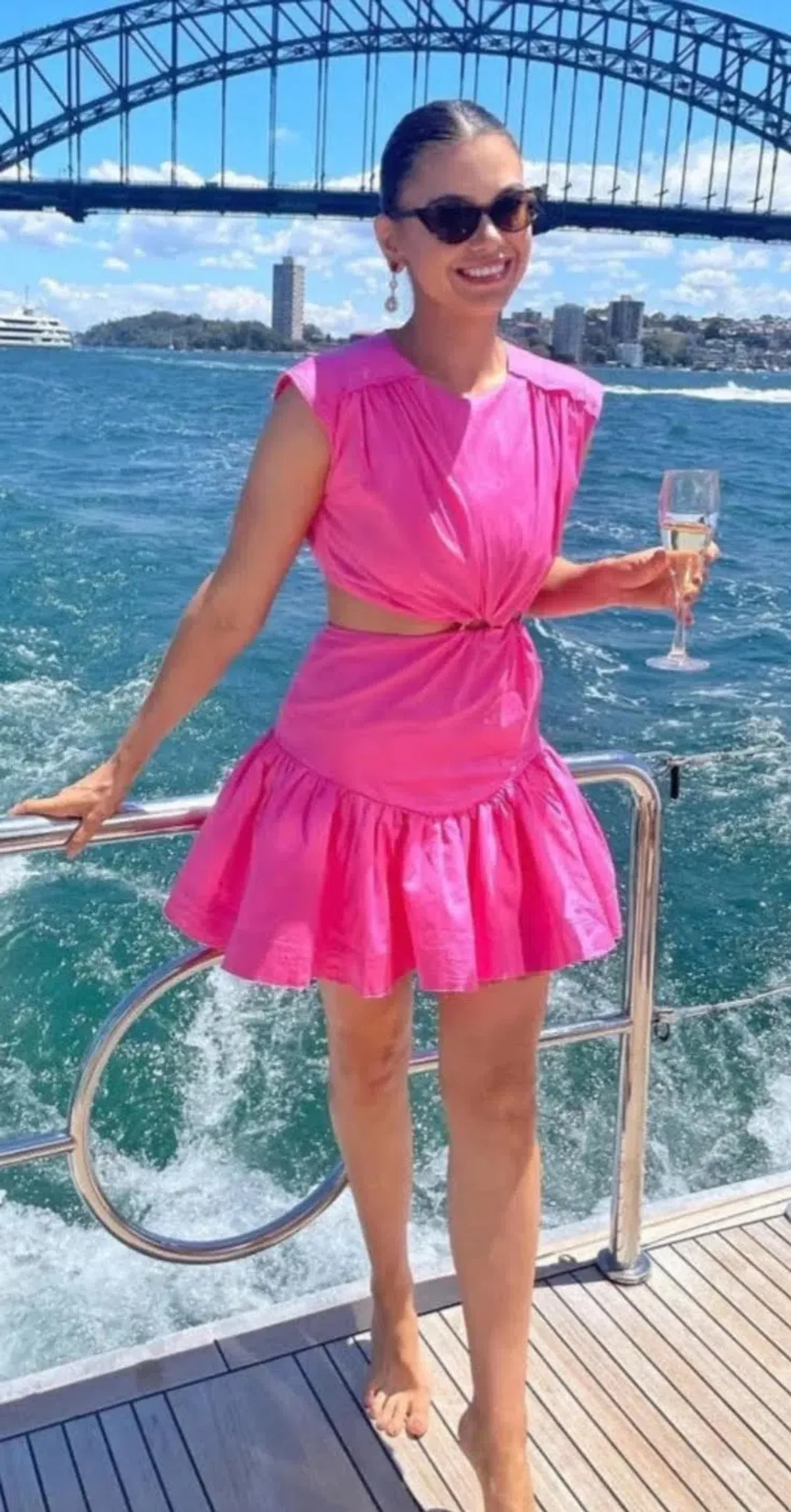 Aje Solstice Cut Out Ring Flip Mini Dress Pink Size 16  - Image 4