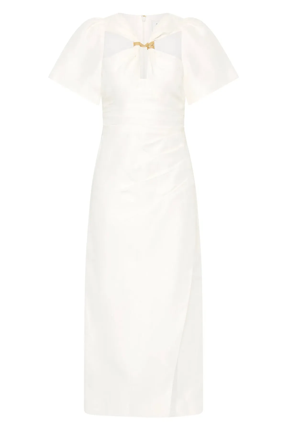 Aje Presence Twisted Midi Dress Ivory Size 12 - Image 5