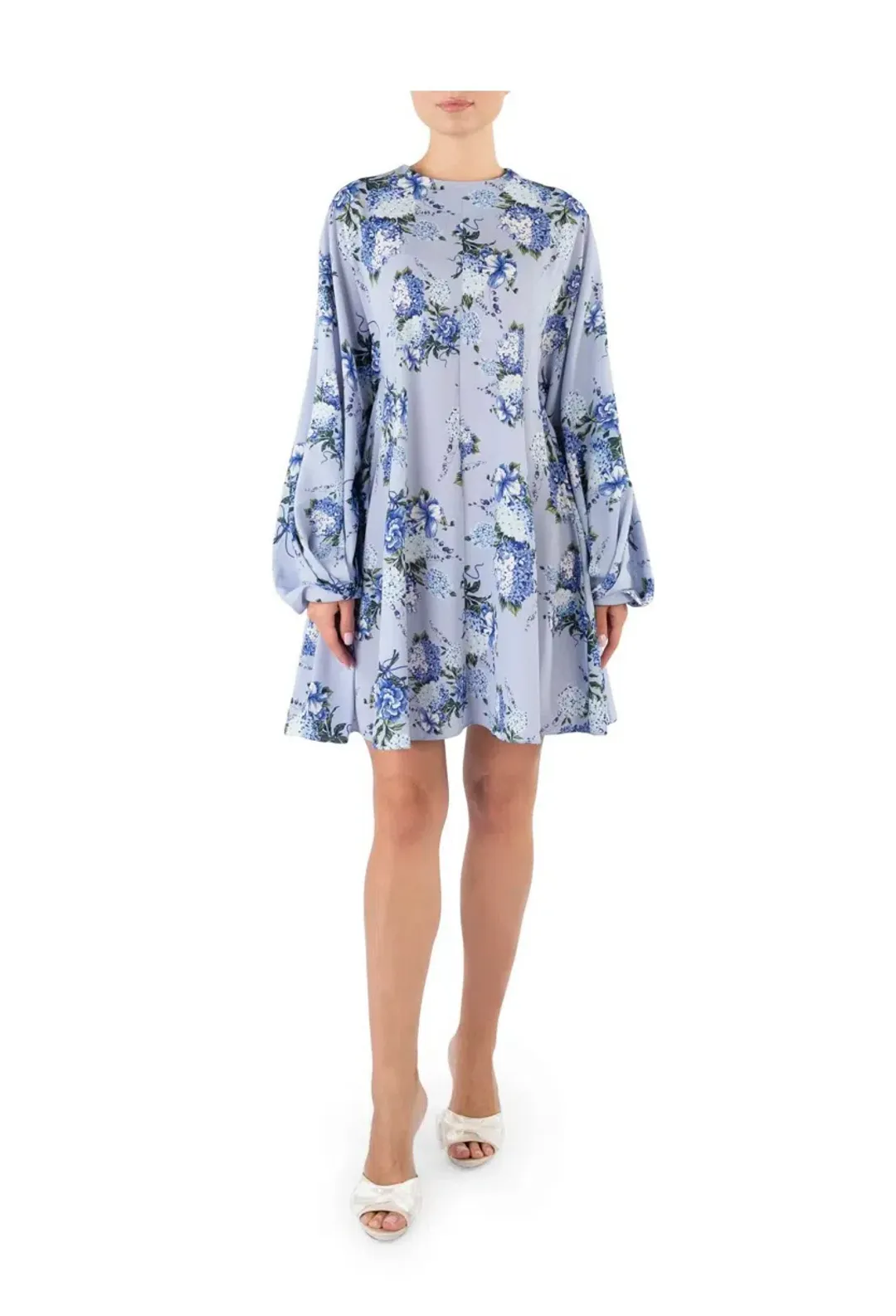 Emilia Wickstead Nova Wisteria Long Sleeve Mini Dress Floral Size AU 14 for rent on The Volte - main image