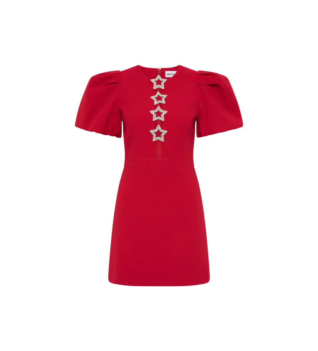 Rebecca Vallance The Akari Puff Sleeve Mini Dress in Red Size 10 for rent on The Volte - main image