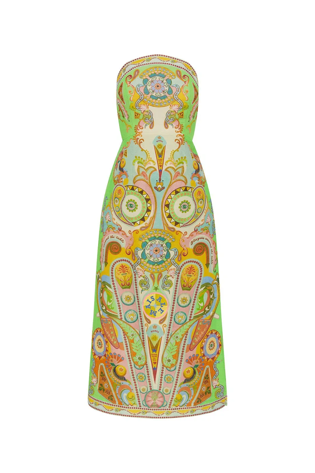 Alemais Pinball Bodice Midi Dress Print Size 10  for rent on The Volte - main image