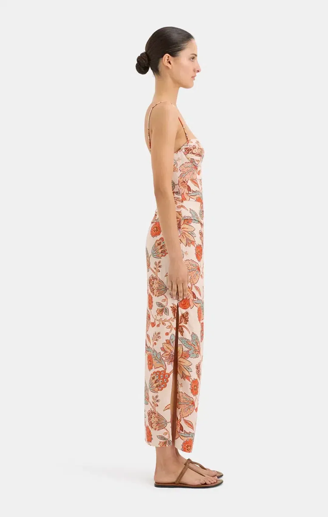 Sir the Label Noemi Balconette Midi Dress Desert Wildflower Size 8 for rent on The Volte - main image