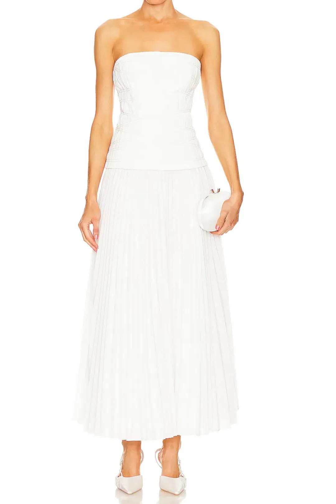Acler Bristol Midi Dress in Ivory White Size S / AU 8 for rent on The Volte - main image