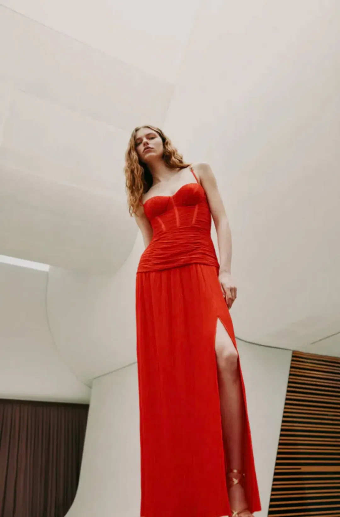 Manning Cartell Double Time Pleat Dress Red Size XXS / AU 4 for rent on The Volte - main image