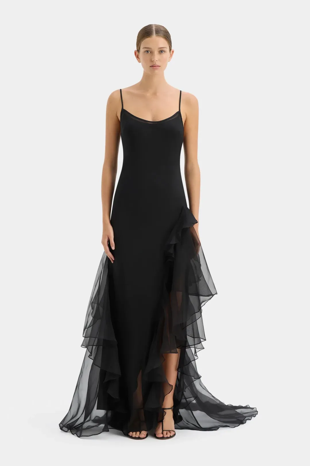 Sir the Label Sage Flounce Gown Black Size 1 / AU 8 for rent on The Volte - main image