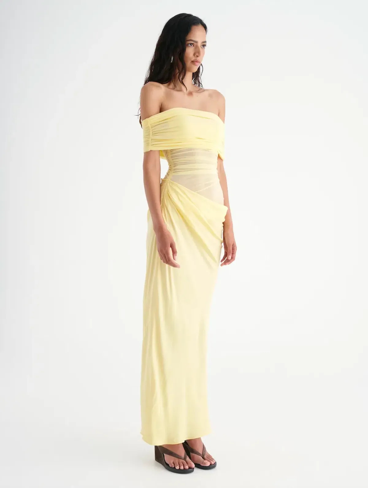 Benni Nico Off Shoulder Maxi Dress Yellow Size 8 / AU 8 - Image 7