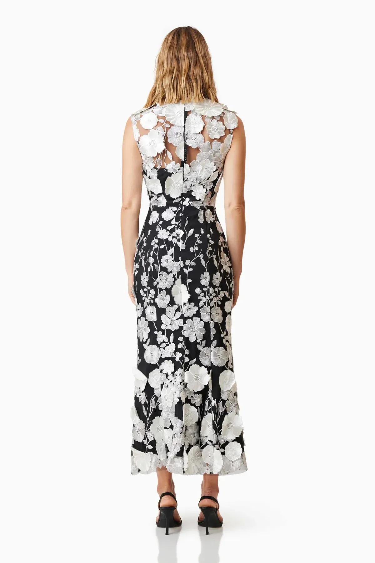 Elliatt Selene Cocktail Midi Dress Black Floral Size M / AU 10 - Image 3