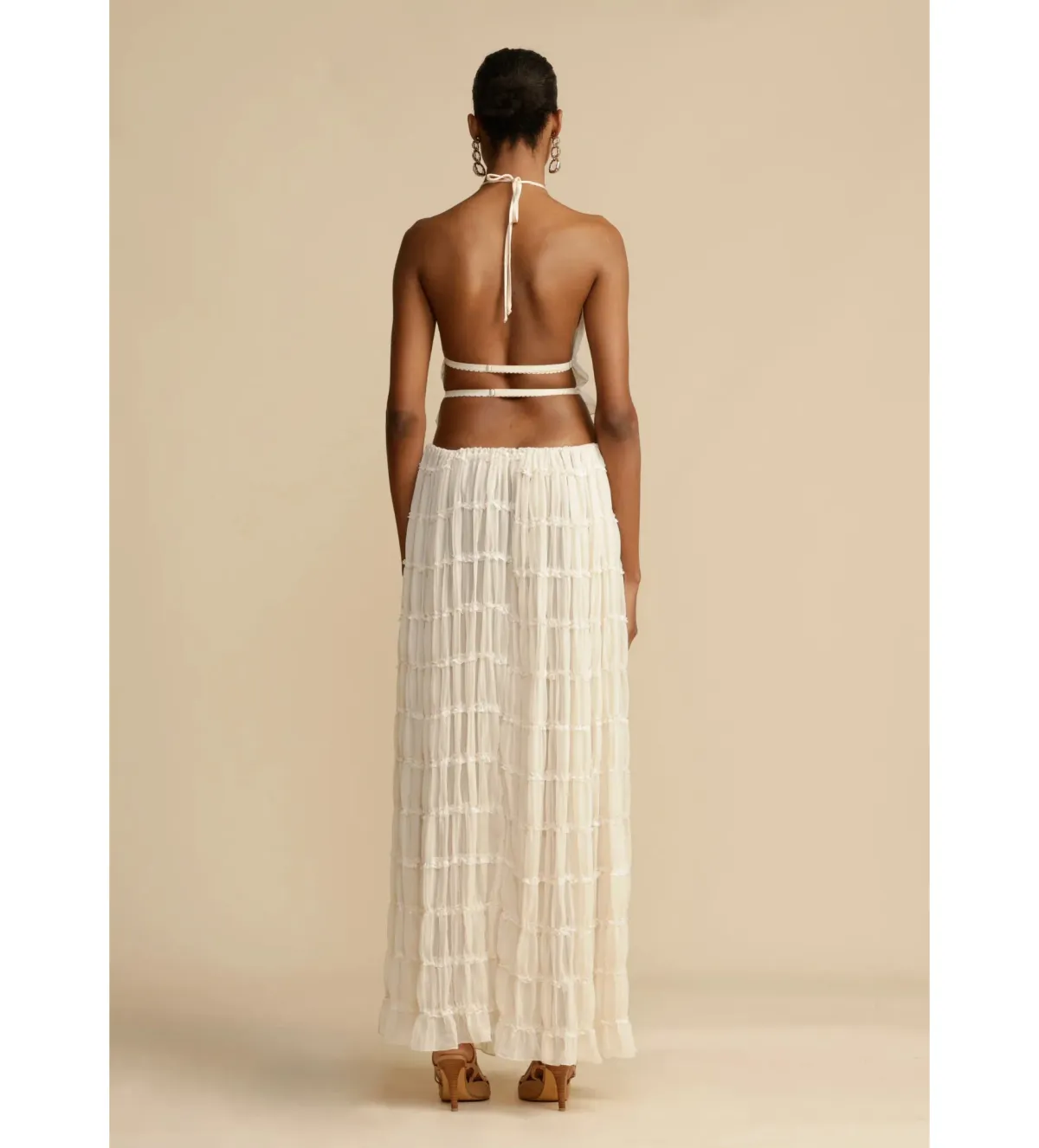 Arcina Ori Juliette Halter and Skirt Set Cream Size Small / AU 8 - Image 3