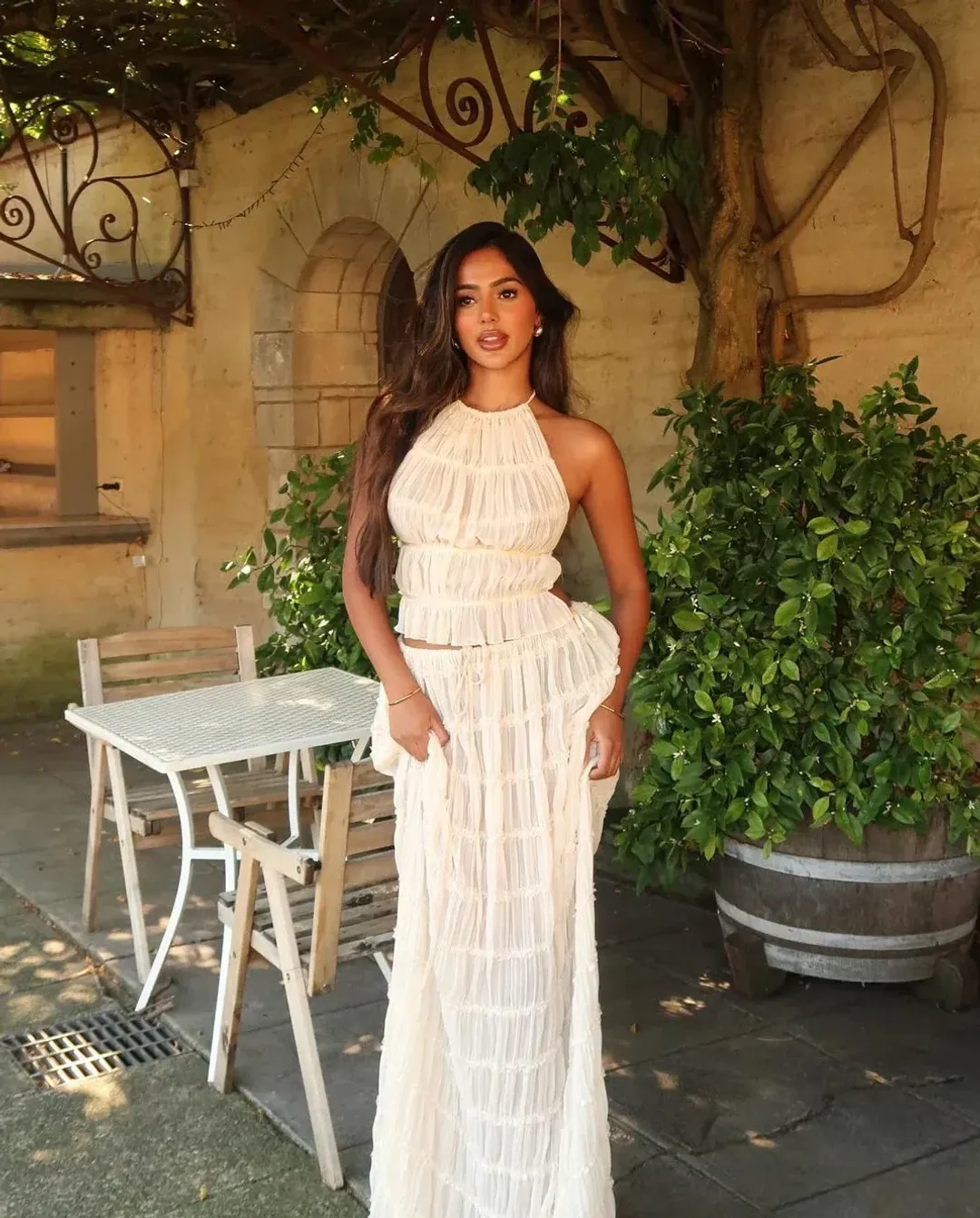 Arcina Ori Juliette Halter and Skirt Set Cream Size Small / AU 8 for rent on The Volte - main image