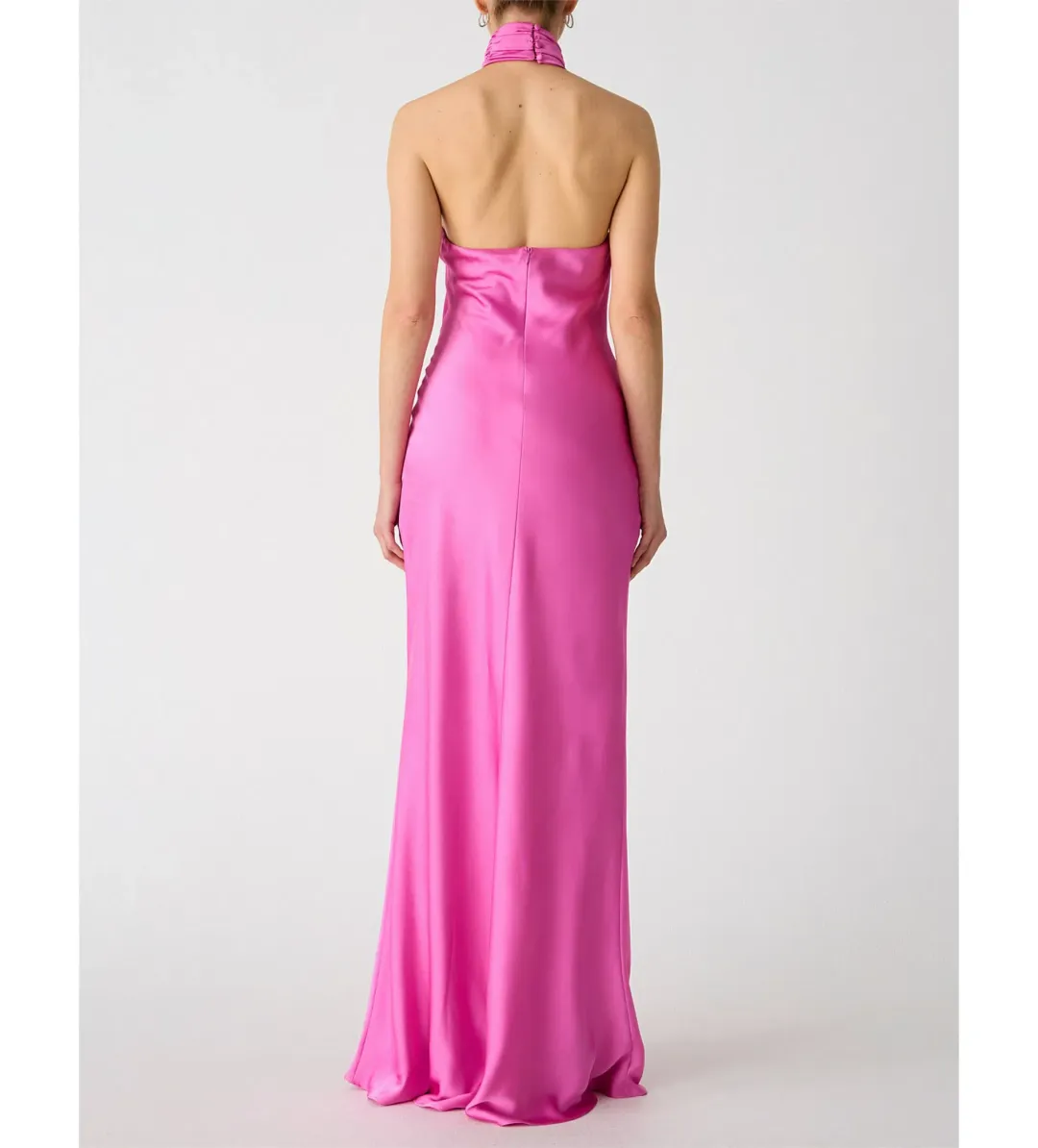 Misha Teresa Rosette Detail Satin Gown Purple Rose Size 6/XS for rent on The Volte - main image