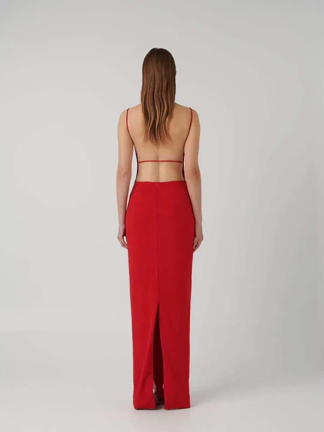 Effie Kats Gabbi Gown Cherry Red Size AU 10 for rent on The Volte - main image