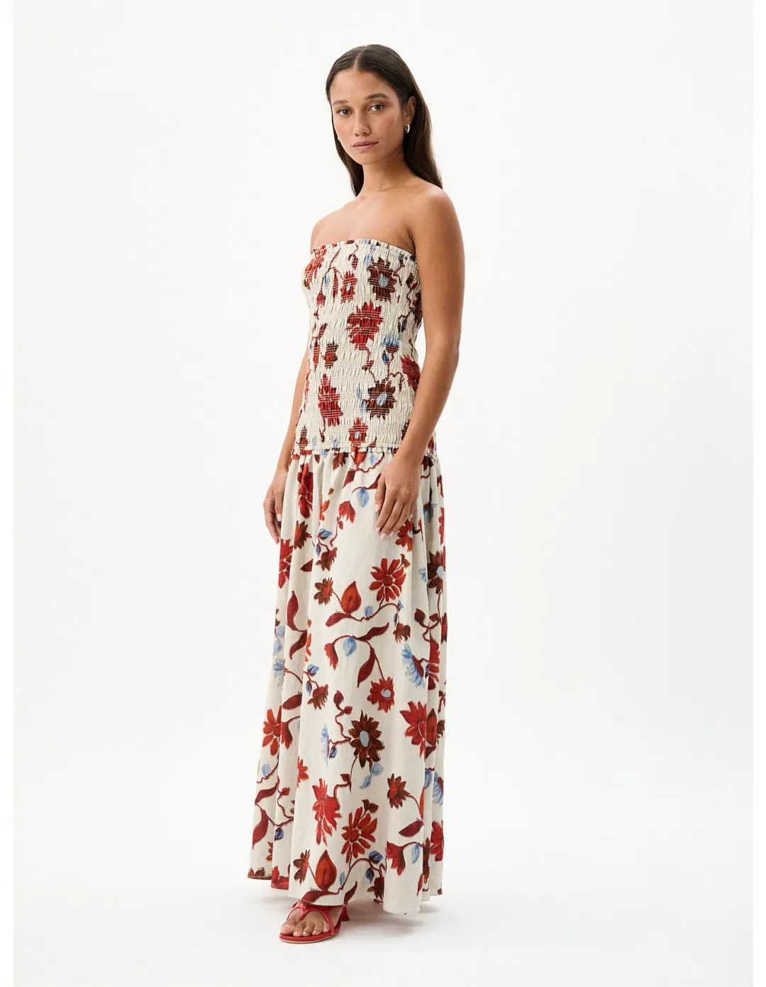 Roame Millie Dress in Cactus Bloom Sand Size 2 / AU 10 for rent on The Volte - main image