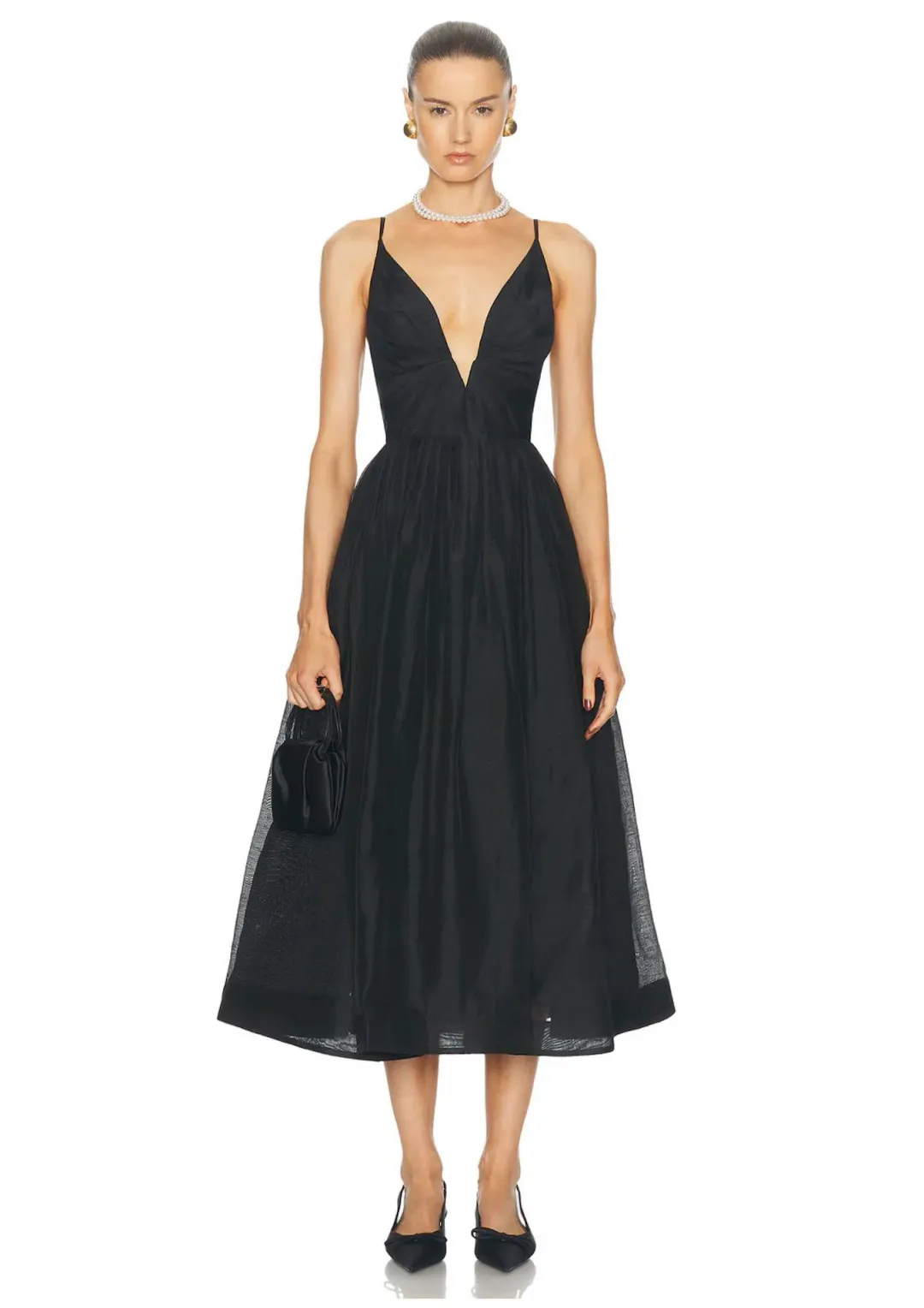 Zimmermann Illustration V Neck Midi Dress Black Size 1 / AU 10 for rent on The Volte - main image