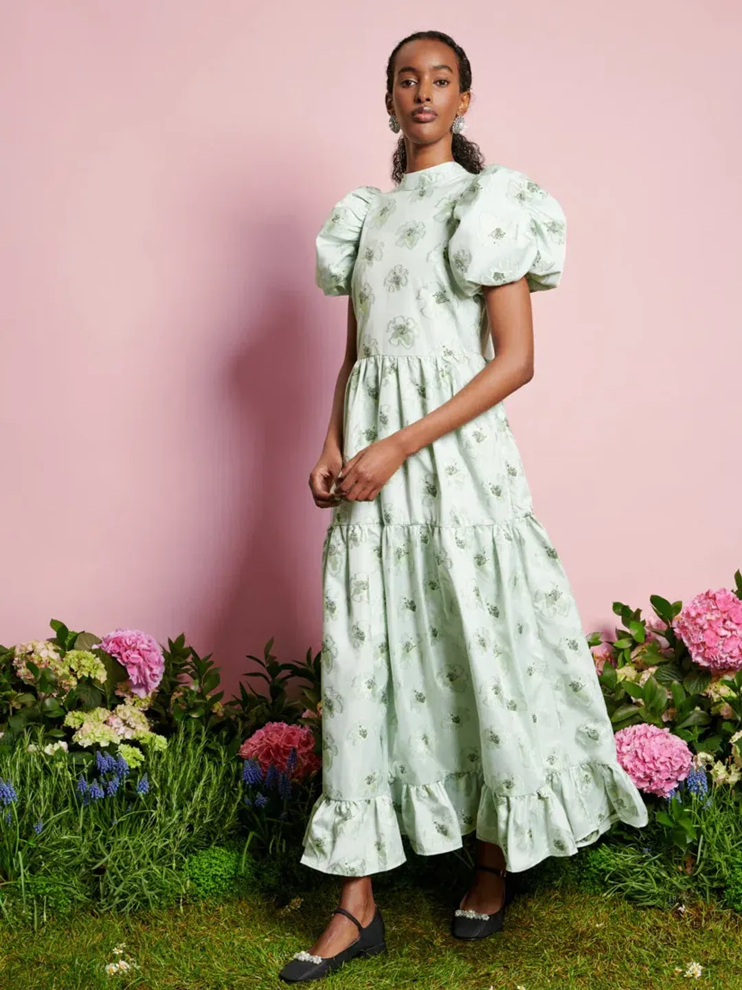 Sister Jane Dream Willow Floral Maxi Dress Sage Green Size S / AU 8 for rent on The Volte - main image
