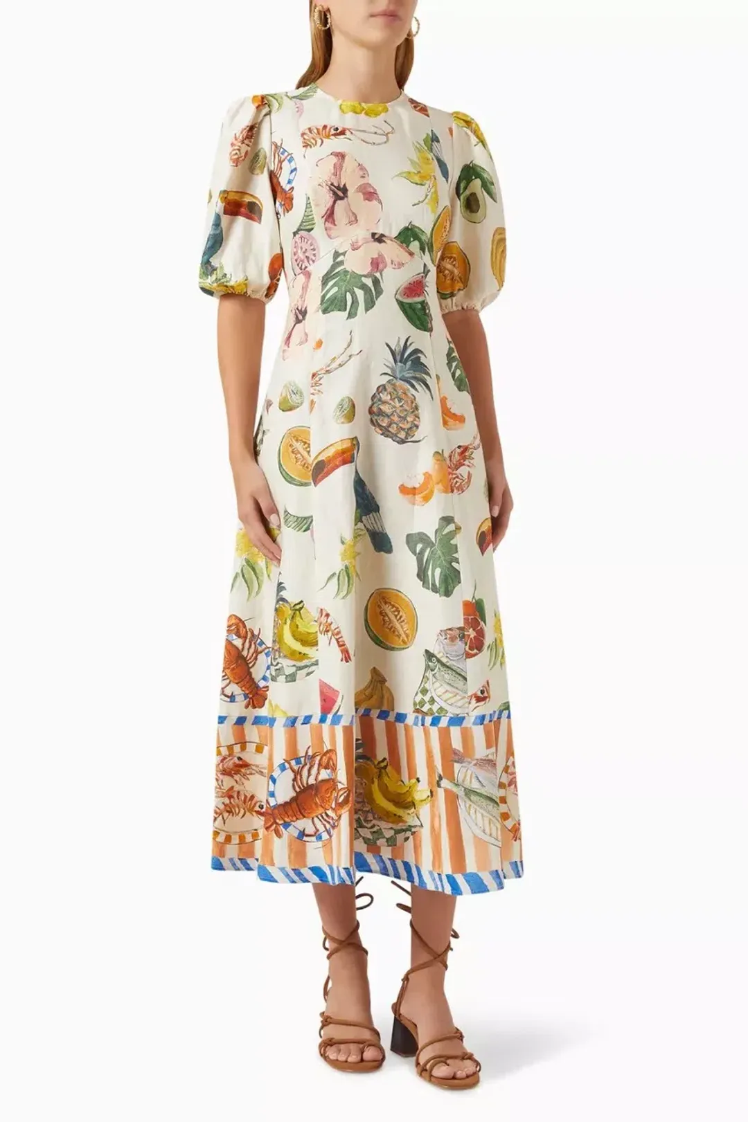 Alemais Theo Midi Dress Multi Size 12 AU for rent on The Volte - main image
