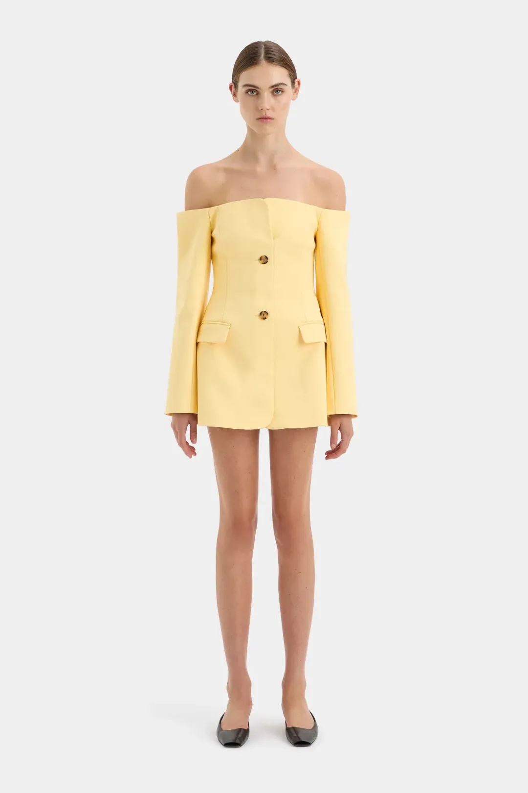 Sir the Label Sandrine Tailored Mini Dress Limone Yellow Size 2 / AU 10 for rent on The Volte - main image