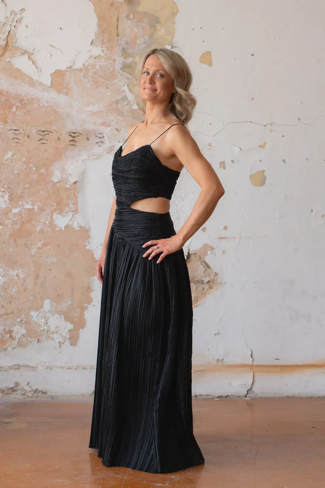 Aje Laurier Wave Maxi Dress Black Size 8 for rent on The Volte - main image