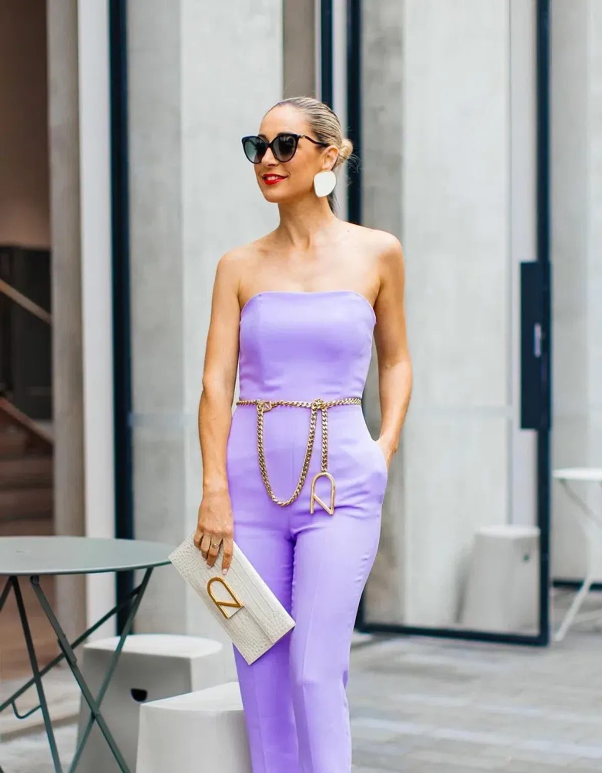 Carla Zampatti Strapless Jumpsuit with pockets Lilac/Purple Size 8  - Image 3