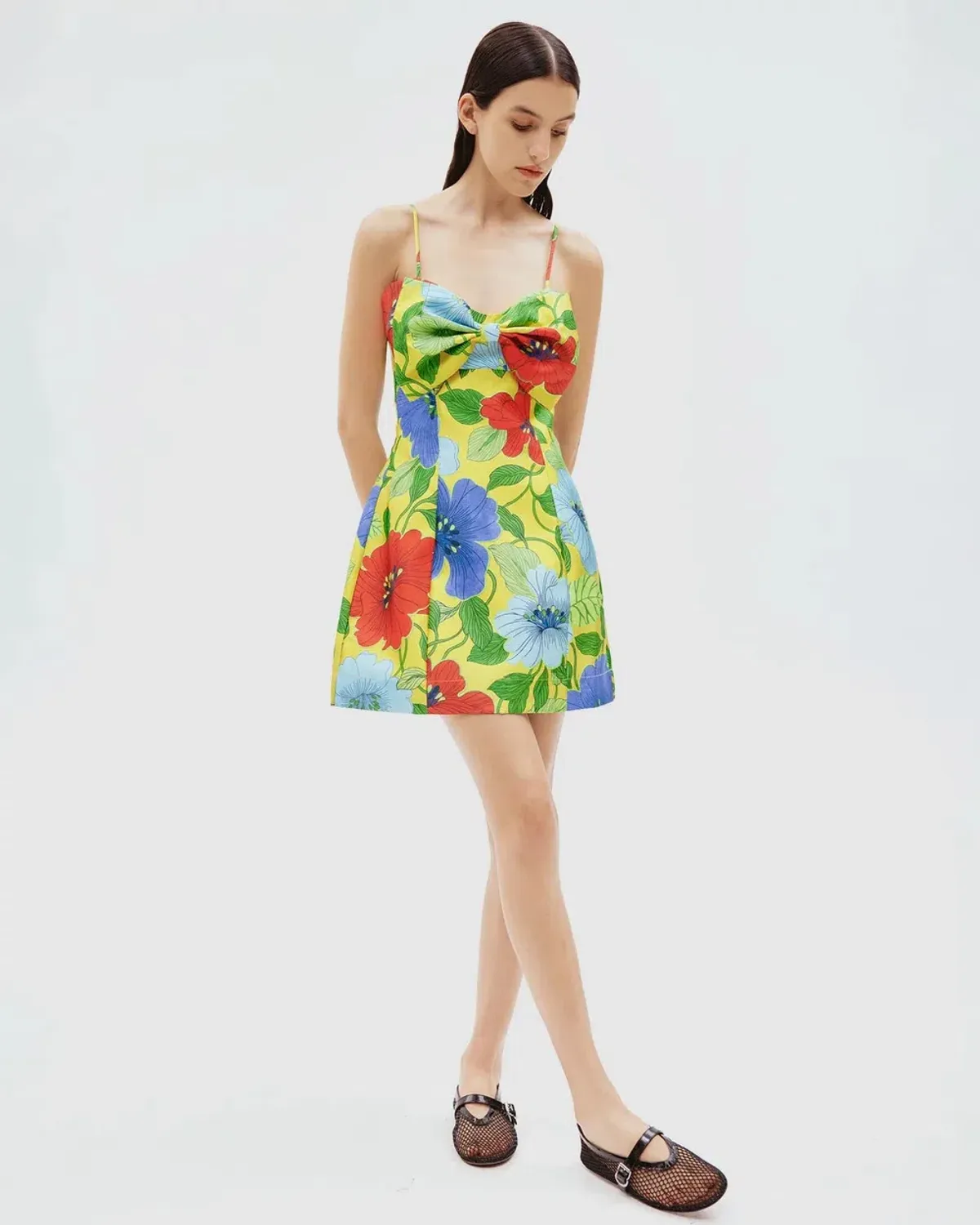 Alemais Verna Bow Mini Dress Floral Size 12 - Image 1