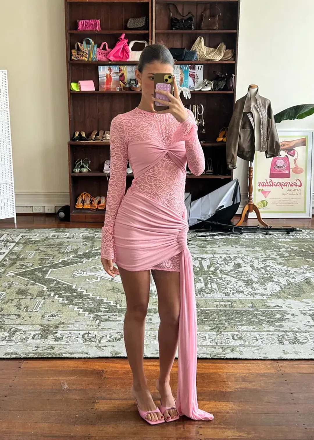 Deconduarte Ortigia Dress Baby Pink Size 8  for rent on The Volte - main image