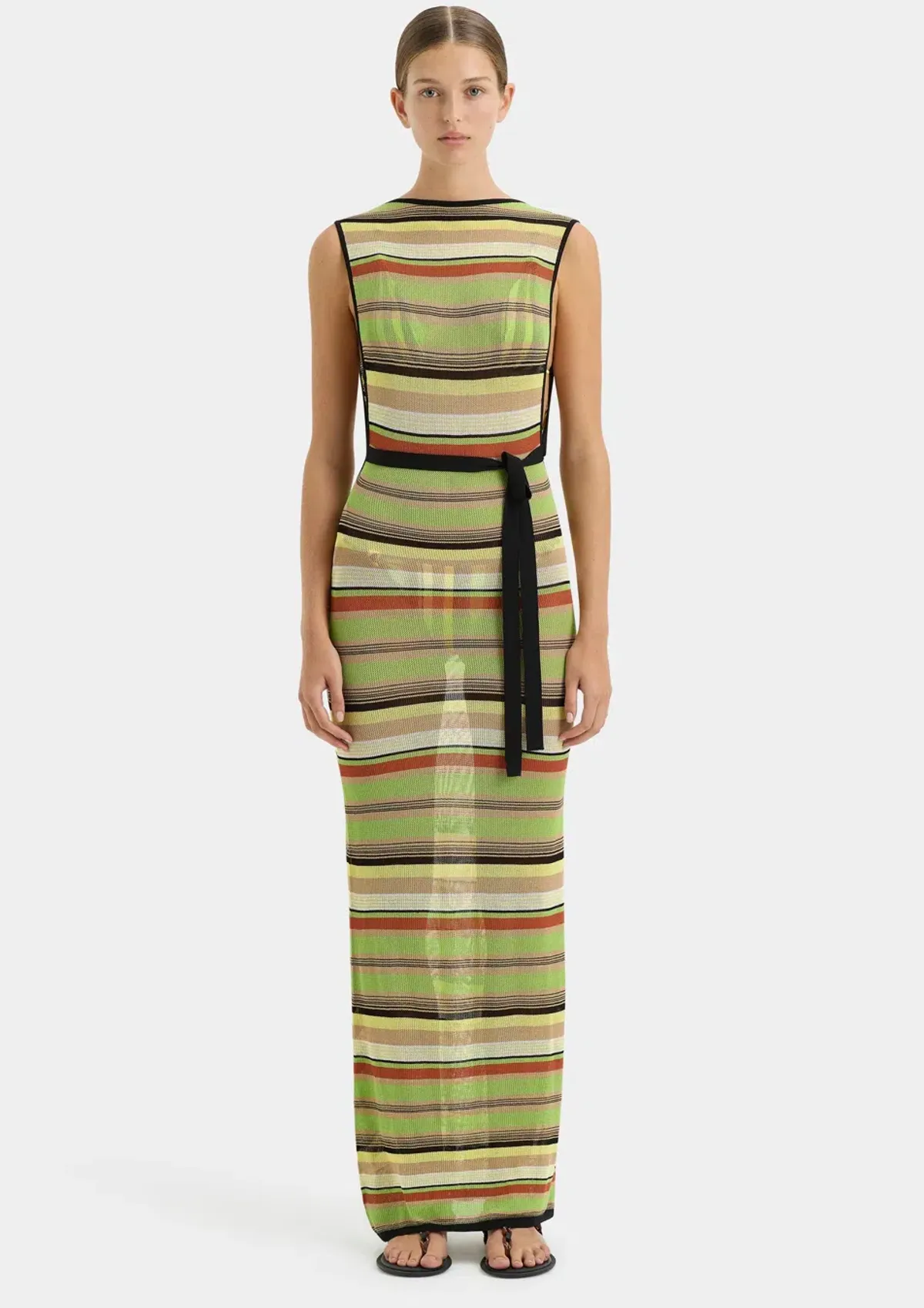 SIR the Label The Coastline Tie Dress in Palm Stripe Size 0 / 6 AUS - Image 1