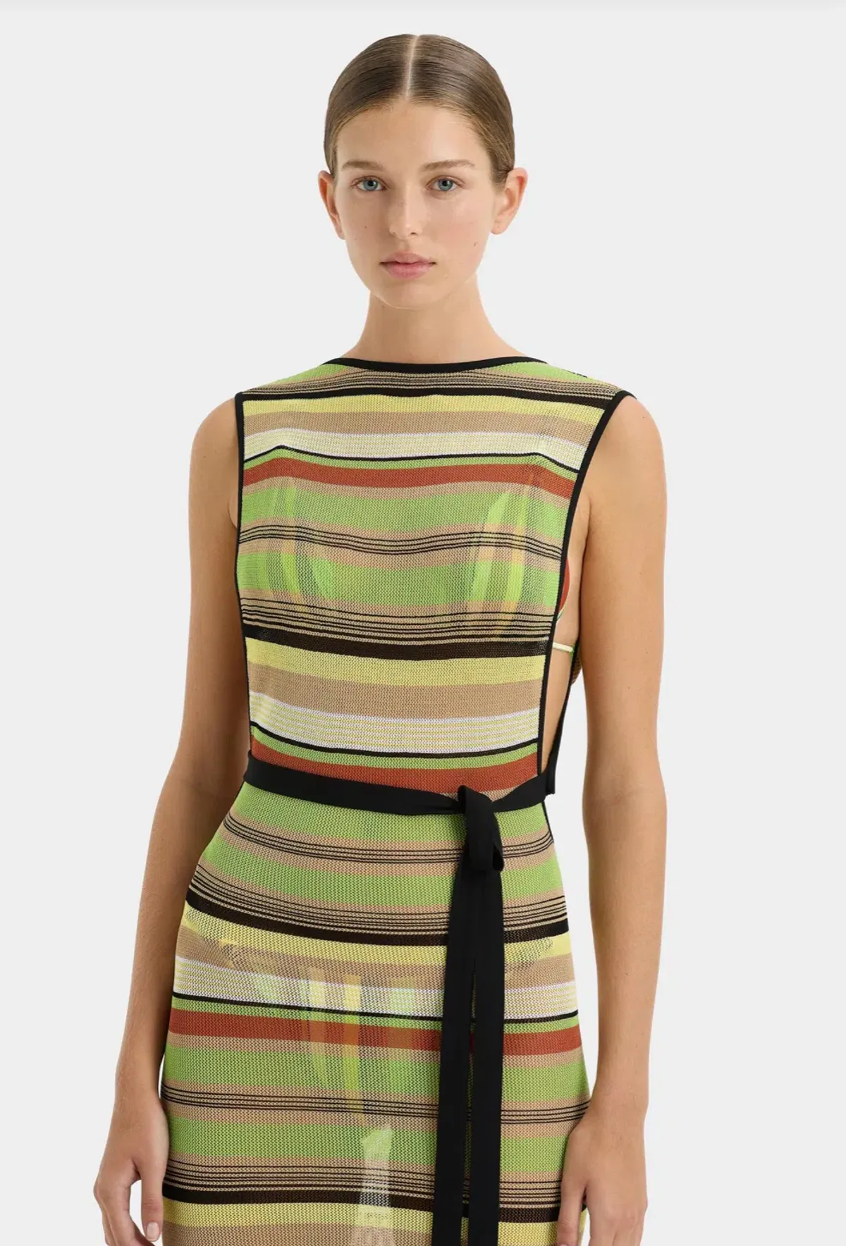 SIR the Label The Coastline Tie Dress in Palm Stripe Size 0 / 6 AUS - Image 9