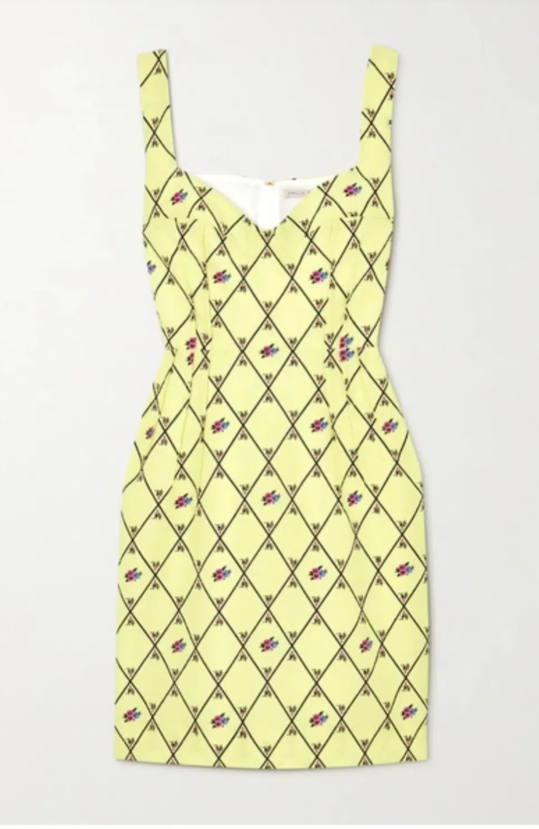 Emilia Wickstead Jude Mini Dress Light Green Printed Size AU 12 for rent on The Volte - main image